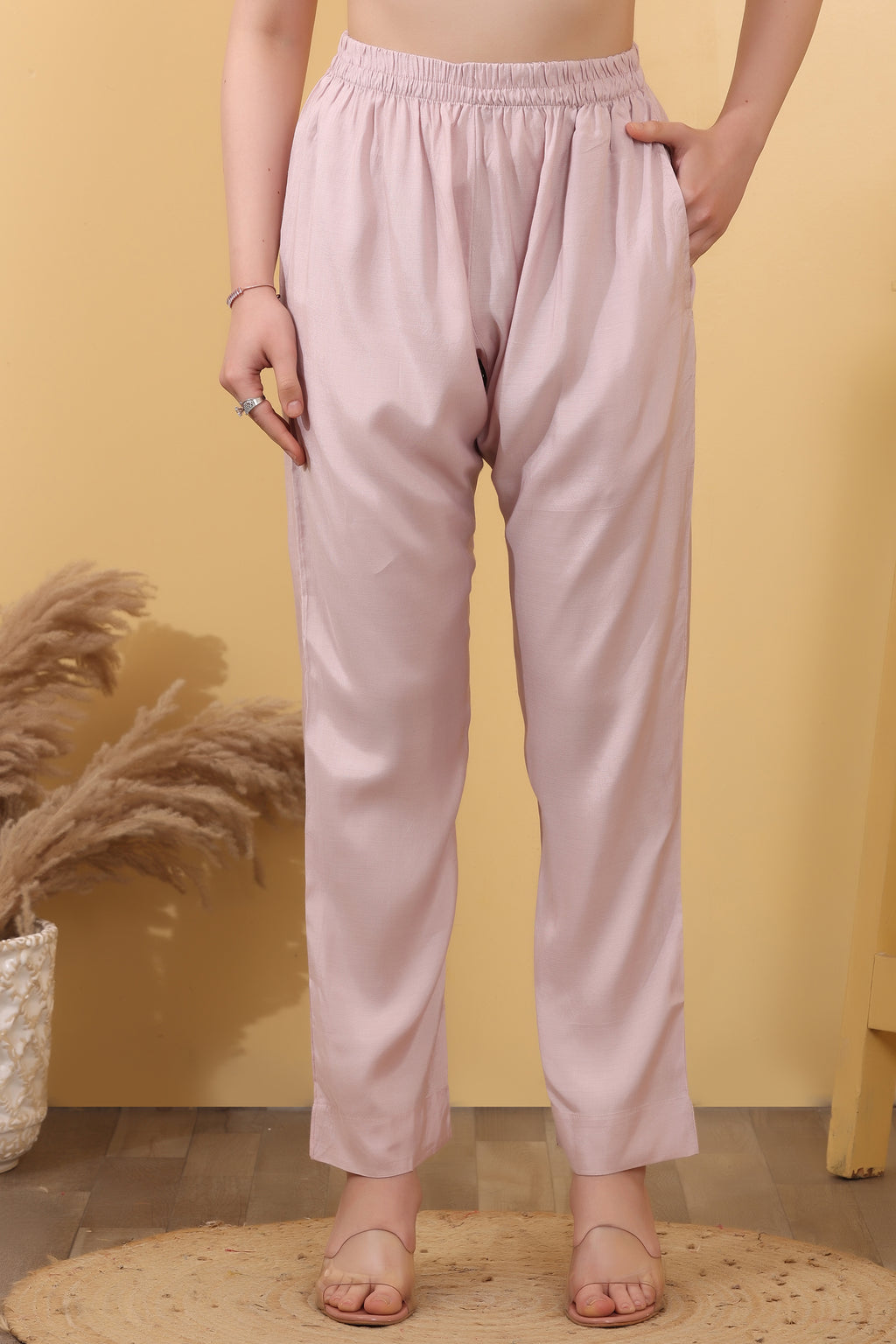 Pink Printed Silk Blend Salwar Kurta Dupatta Set