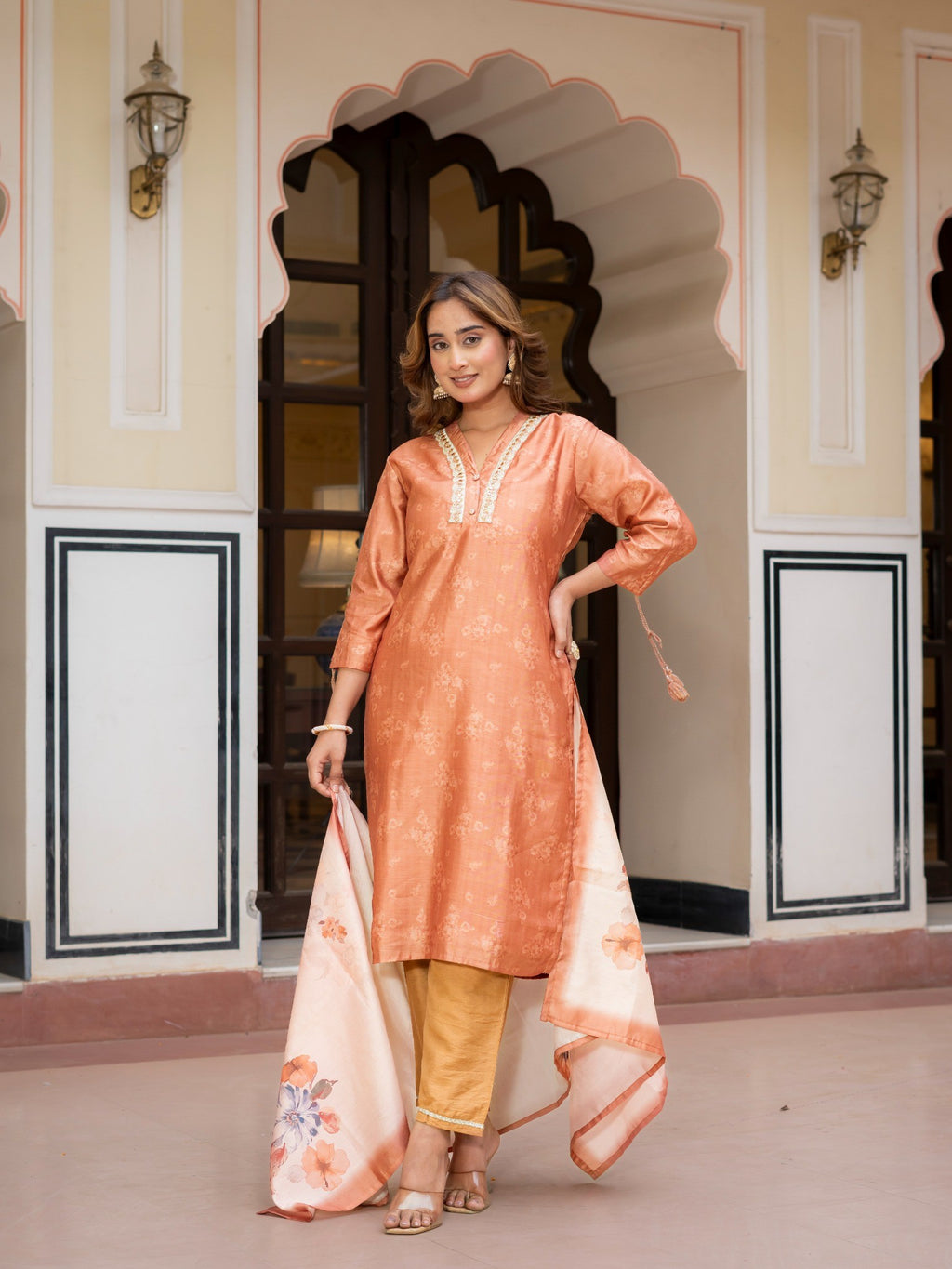 Houseofsdaa Rust kurta set ,HSDAAMLSK000019