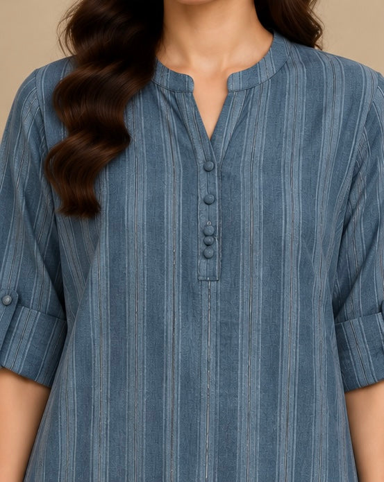 Striped Cotton Kurta for Women