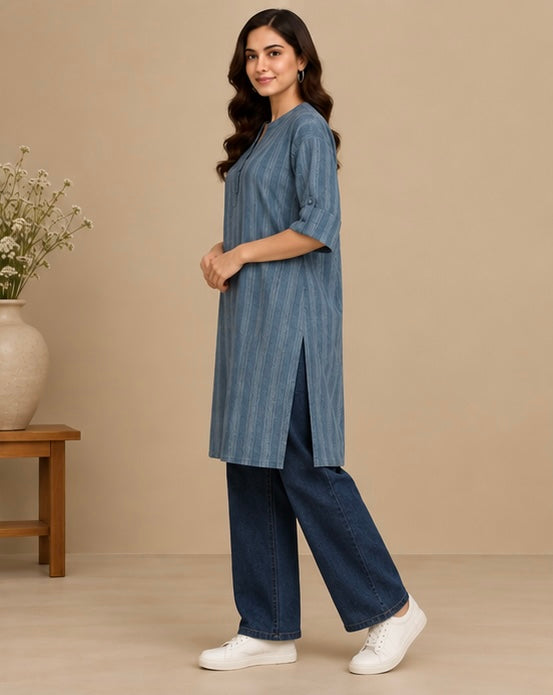 Striped Cotton Kurta for Women