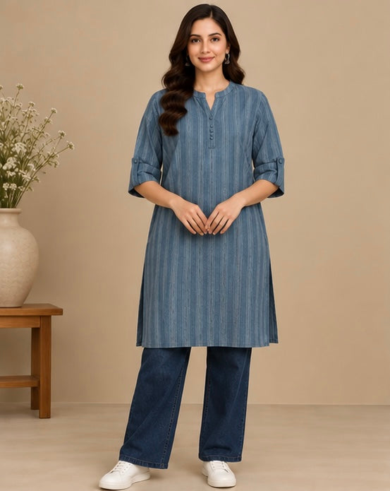 Striped Cotton Kurta for Women