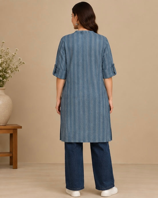 Striped Cotton Kurta for Women