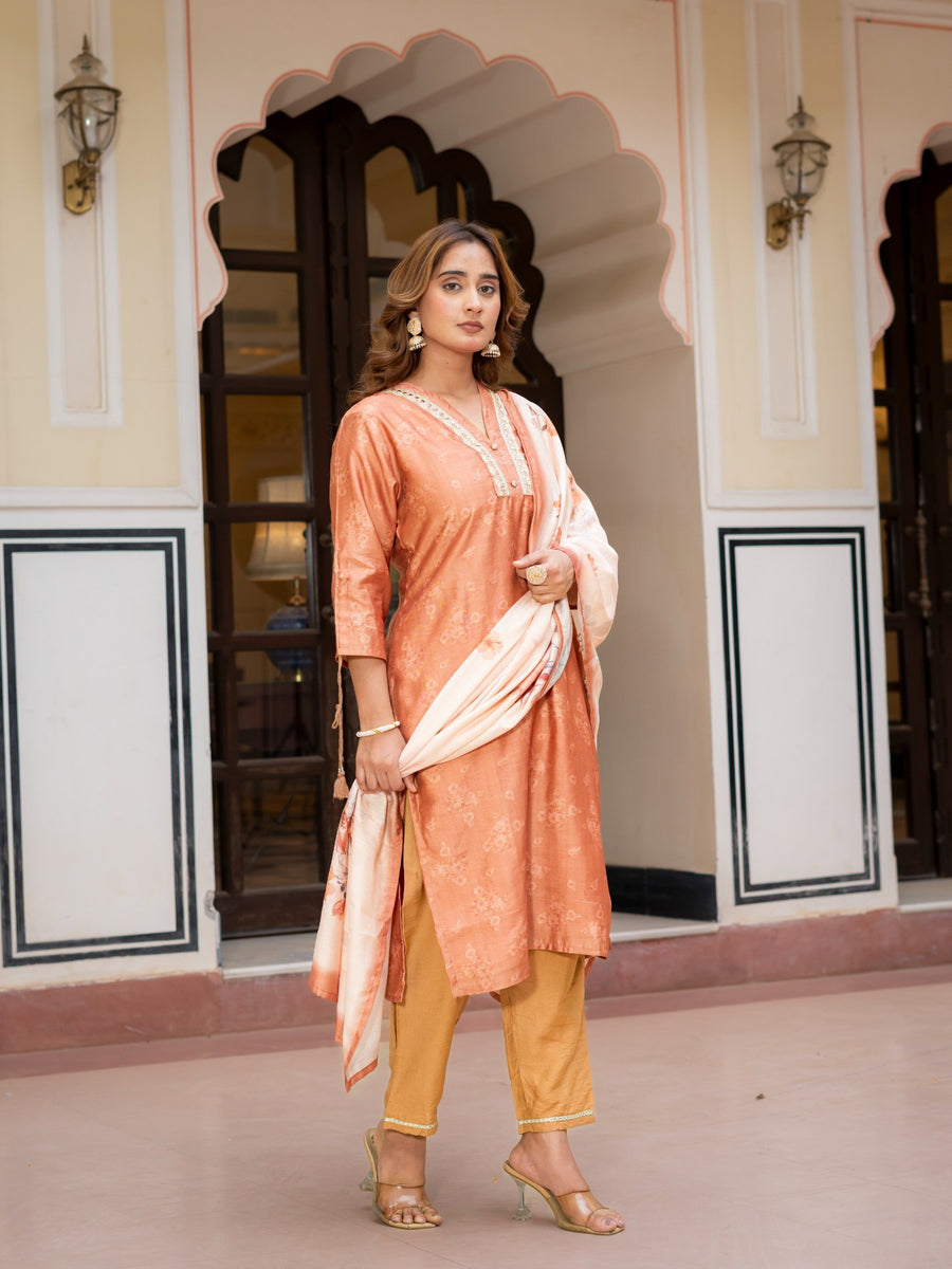 Houseofsdaa Rust kurta set ,HSDAAMLSK000019
