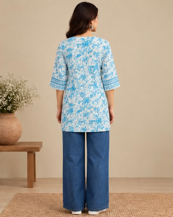 Floral Printed Cotton Kurta for Women