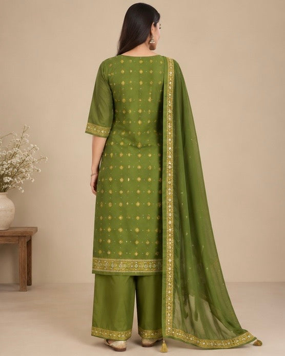 Printed Silk Blend Salwar Suit Set for Women
