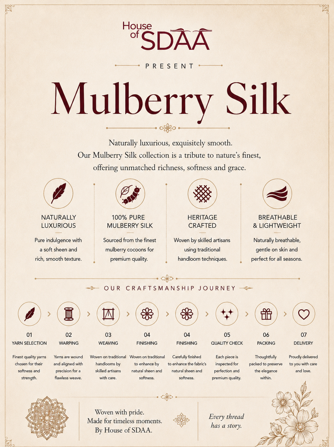 Brown Mulberry Silk Unstitched Suit Set