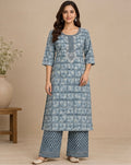 Printed Silk Blend Kurta Pant Set for Women