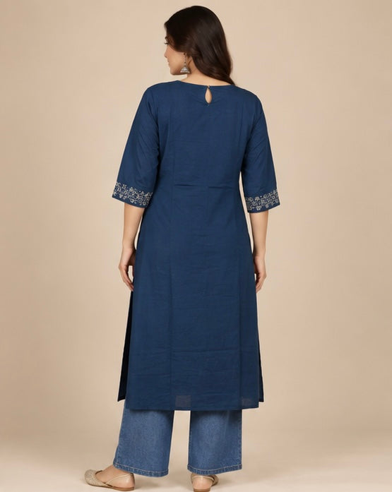 Embroidered Rayon Kurta for Women