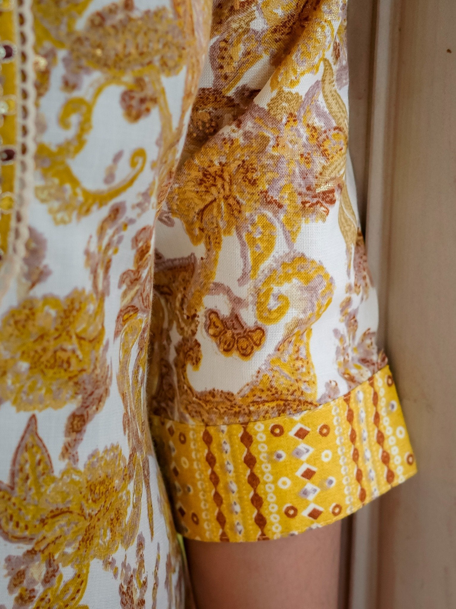 House of Sdaa Mustard Floral Printed Kurta Set,  HSDAASKMLSK000002
