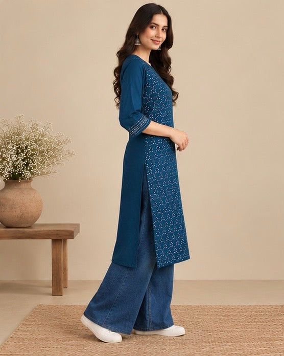 Printed Rayon Kurta for Women