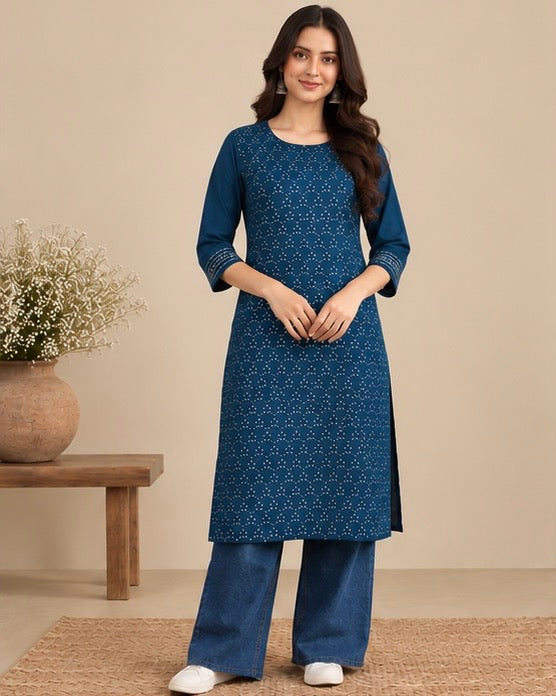 Printed Rayon Kurta for Women