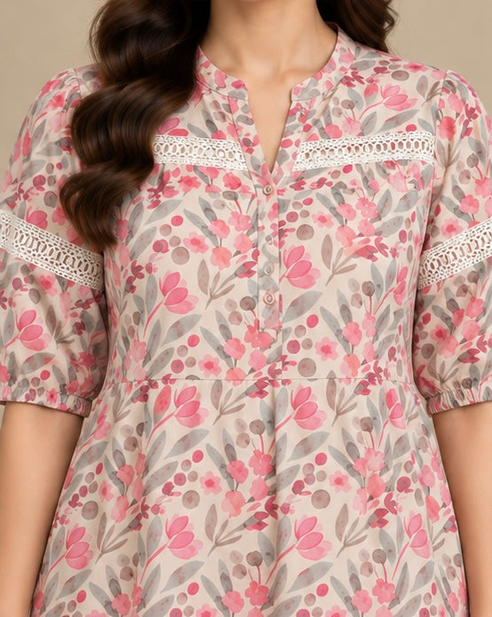 Floral Printed Cotton Kurta for Women