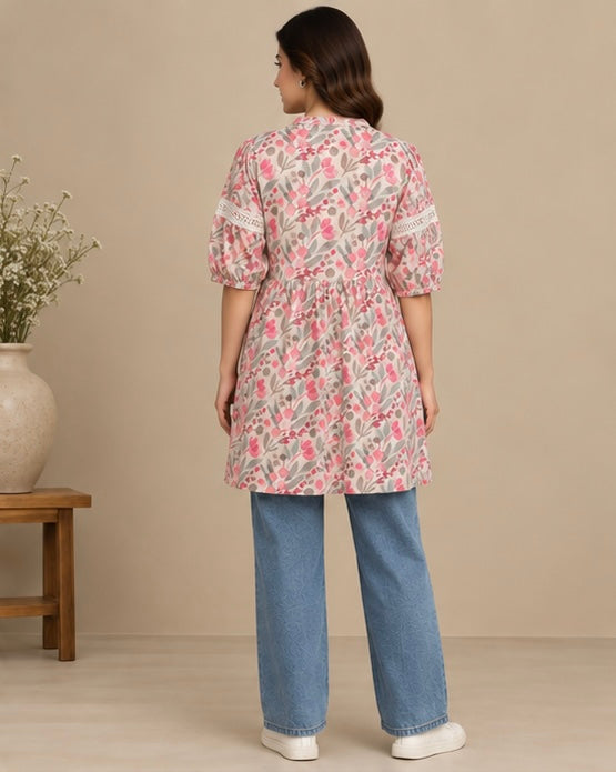 Floral Printed Cotton Kurta for Women