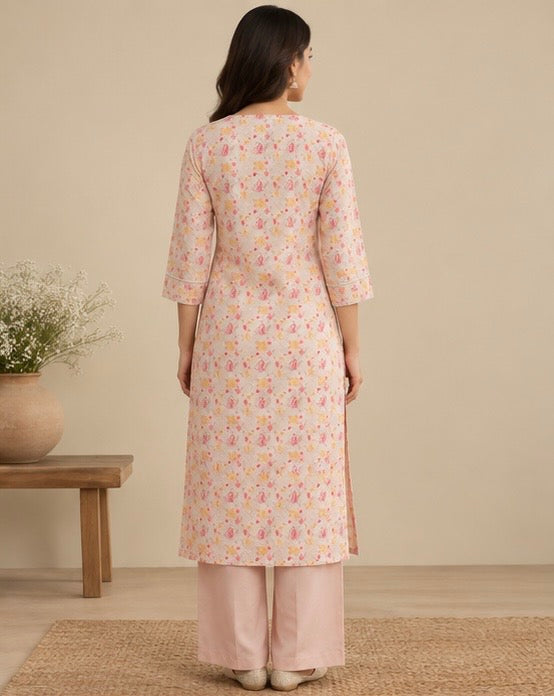 Printed Cotton Salwar Kurta Dupatta Set for Women