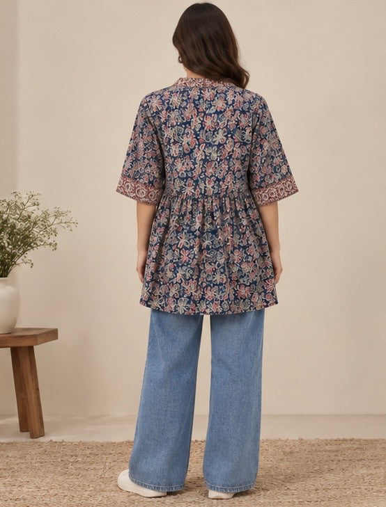 Floral Printed Cotton Kurta for Women