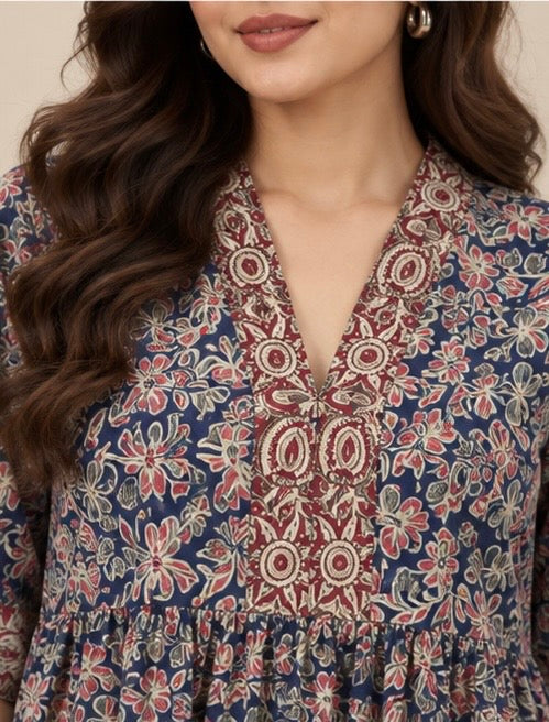 Floral Printed Cotton Kurta for Women