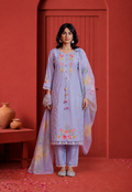 Grey Silk Blend Embroidered Salwar Suit Set