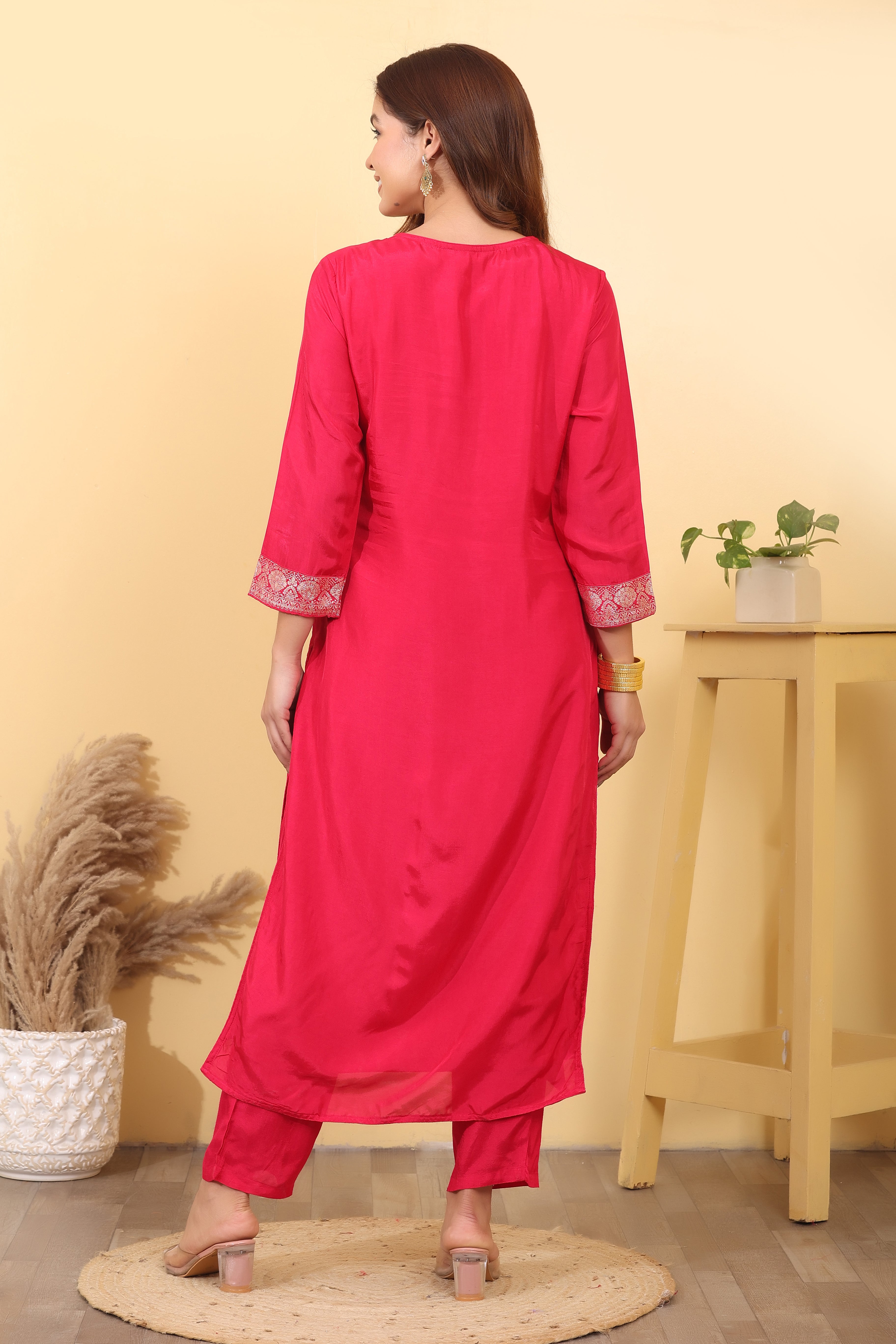 Rani Dola Silk Embroidered Salwar Kurta Dupatta Set for Women