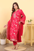 Rani Dola Silk Embroidered Salwar Kurta Dupatta Set for Women