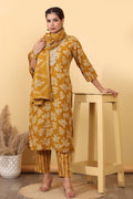 Mustard Printed kurta set .HSDAAMLSK000011