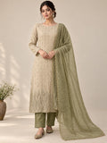Tissue Silk Embellished Unstitched Dress Material with Dupatta
