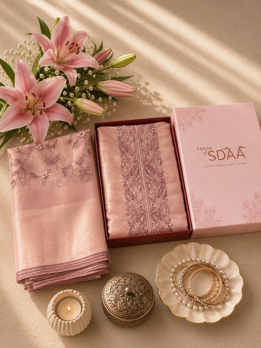 Mauve Mulberry Silk Unstitched Suit Set