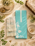 Aqua Sky Muslin Unstitched Suit Set