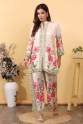 Ivory Floral Printed Co-Ord Set for Women HSDAACSKN000015