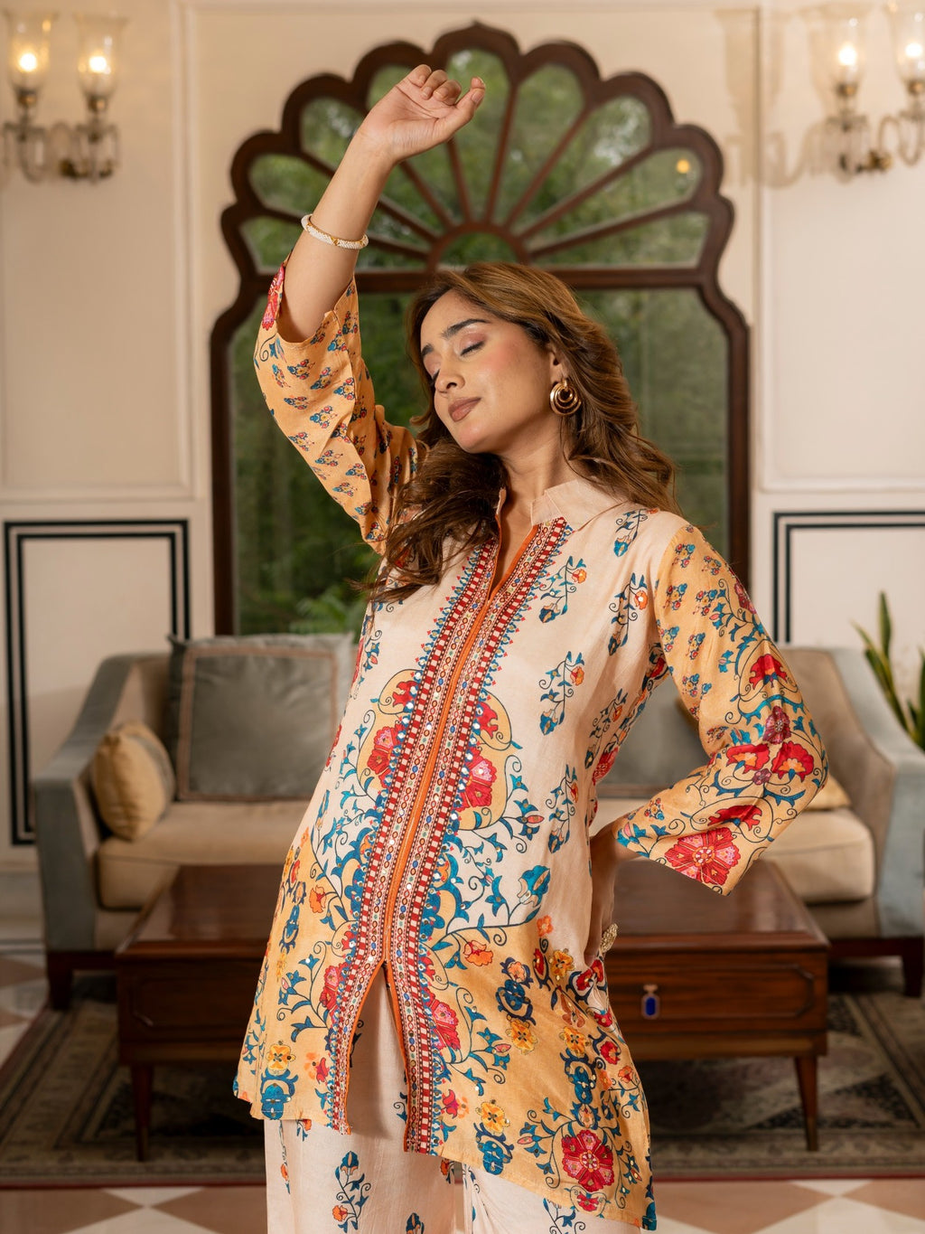 Floral Printed Co-Ord Set for Women HSDAACSKN000006