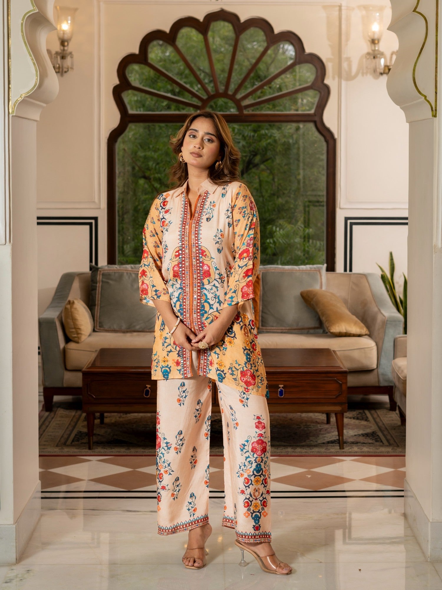 Floral Printed Co-Ord Set for Women HSDAACSKN000006