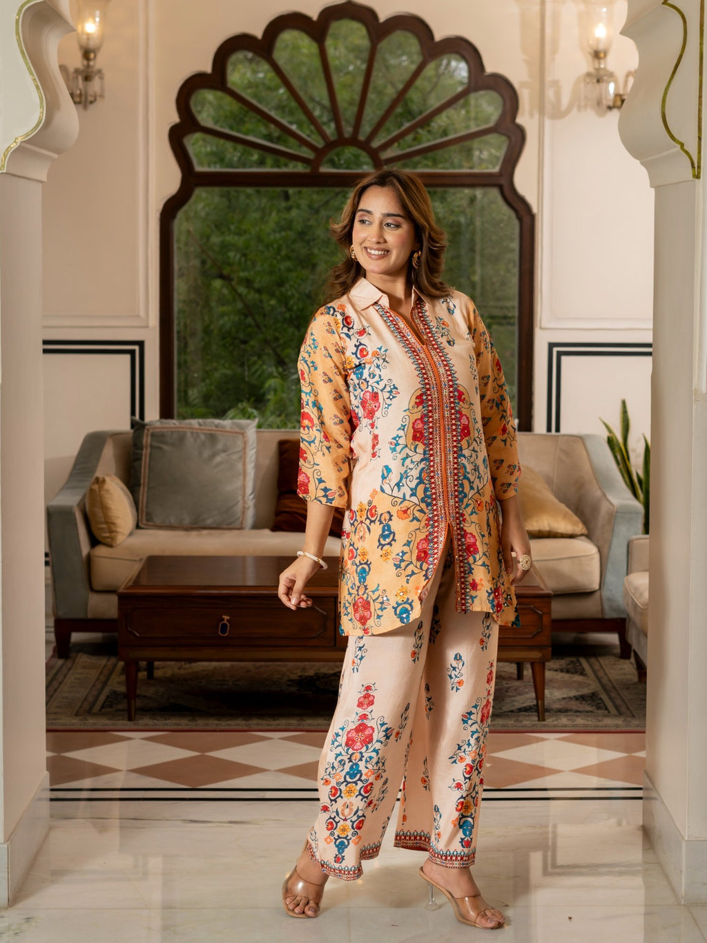 Floral Printed Co-Ord Set for Women HSDAACSKN000006