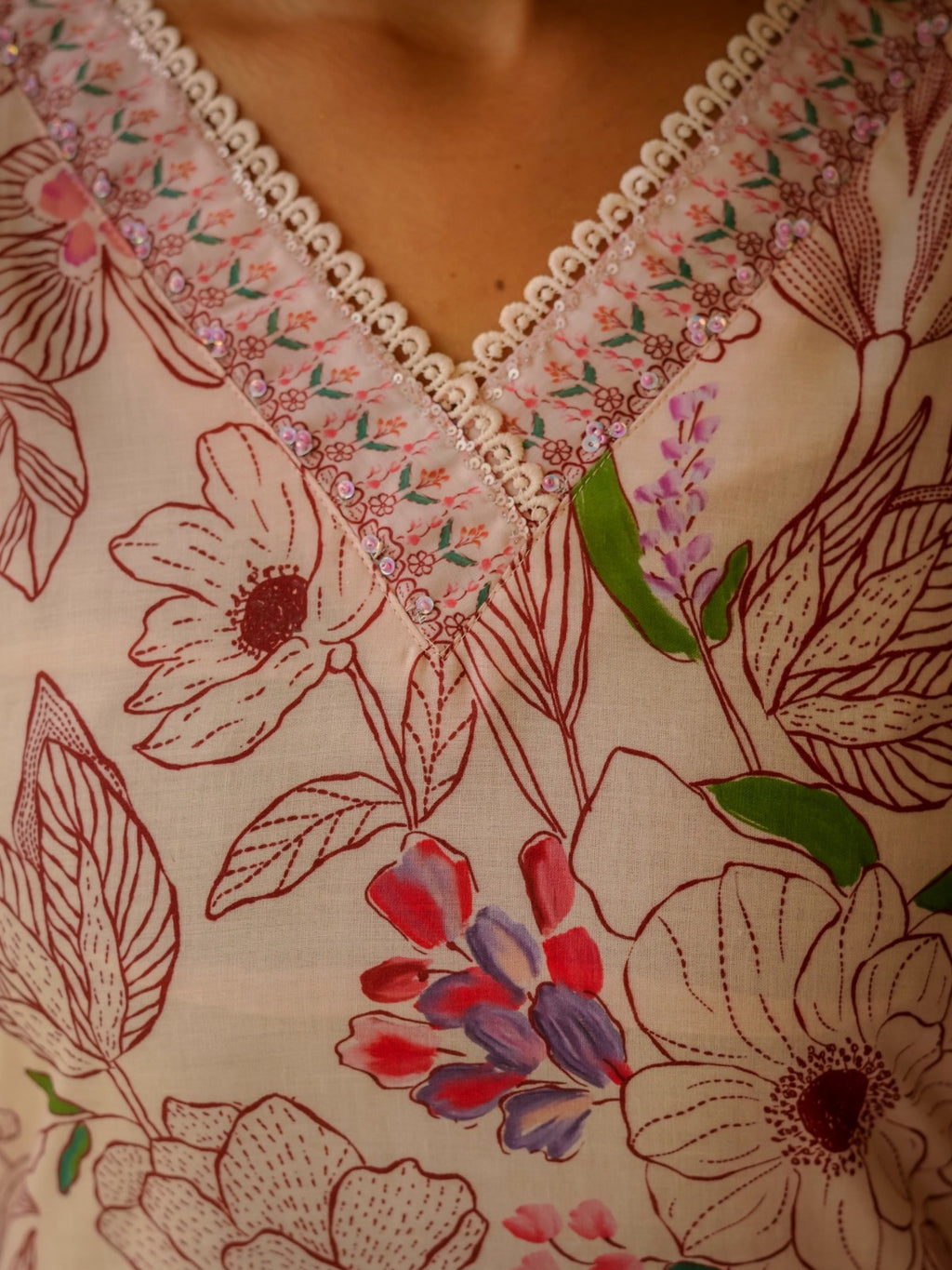 House of Sdaa Blush Pink Floral Printed Kurta Set, HSDAASKID000001  PEACH