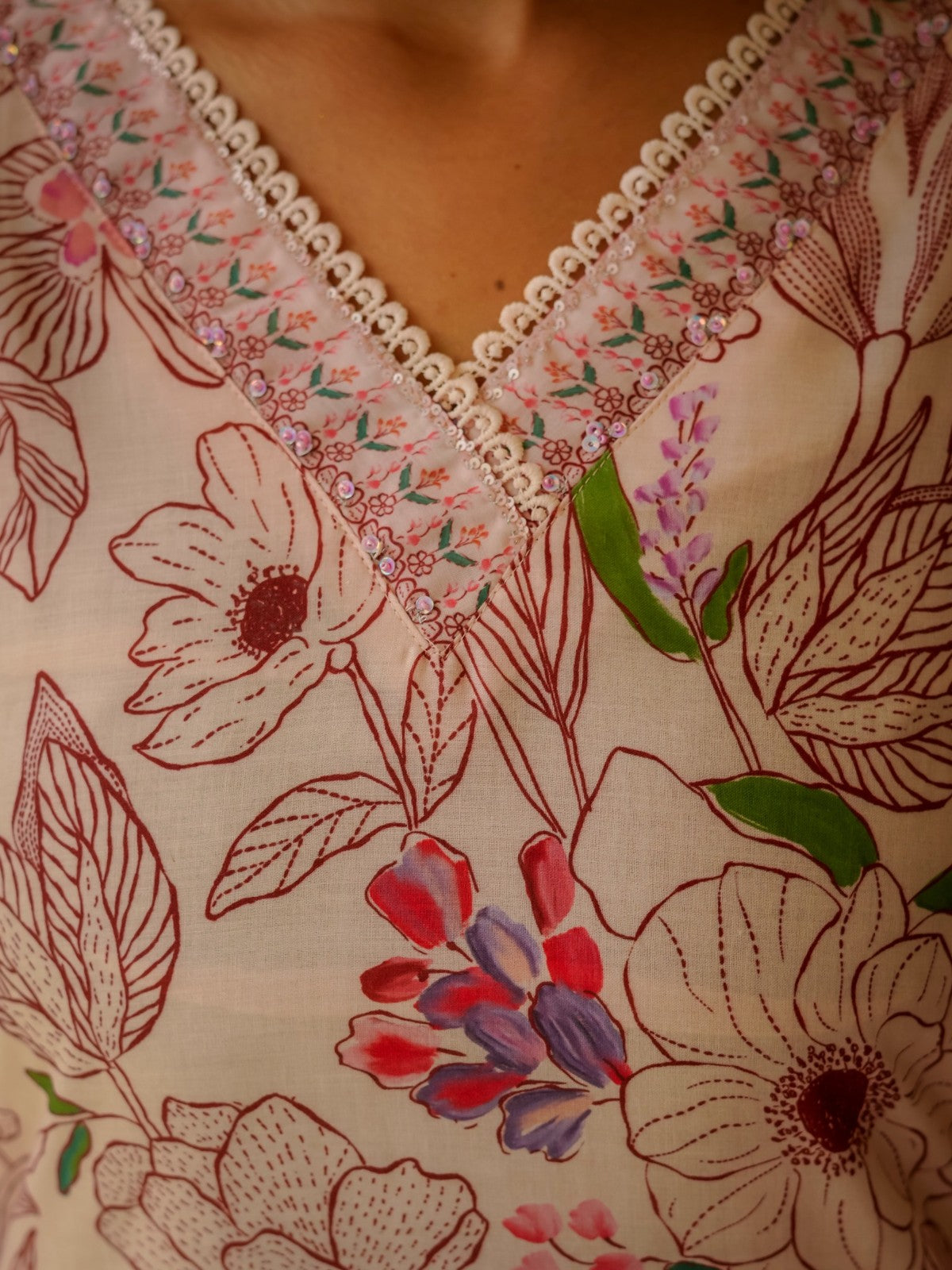 House of Sdaa Blush Pink Floral Printed Kurta Set, HSDAASKID000001  PEACH