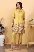 Mustard Cotton Floral Printed Co-Ord Set
